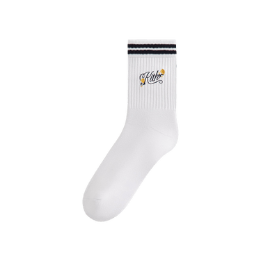 Kith Double Striped Floral Cotton Mid Crew Socks 'Nocturnal'