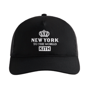 Kith New York To The World Relaxed Twill Nolan Trucker Hat 'Black'