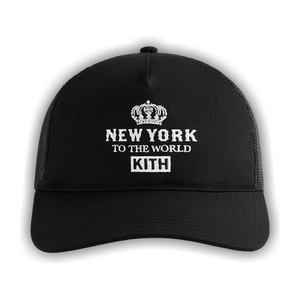 Kith New York To The World Relaxed Twill Nolan Trucker Hat 'Black'