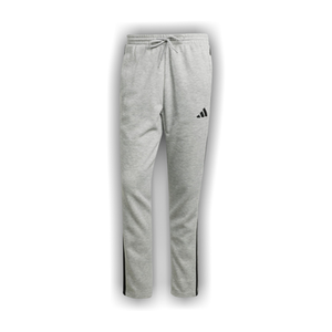 Adidas Essentials 3-Stripes Open Hem Fleece Pants 'Medium Grey Heather / Black'