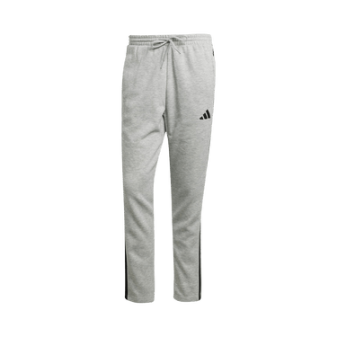 Adidas Essentials 3-Stripes Open Hem Fleece Pants 'Medium Grey Heather / Black'
