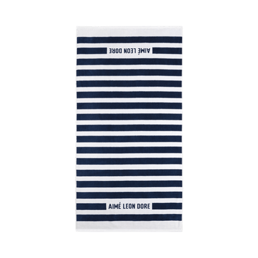 Aimé Leon Dore Striped Beach Towel 'Bright White/Navy Blazer'