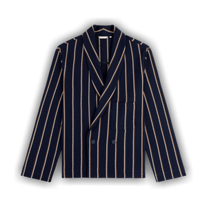 Aimé Leon Dore Striped Jacquard Shawl Collar Jacket 'Sky Captain'