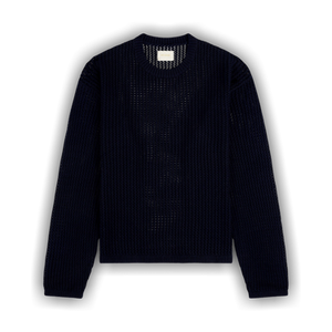 Aimé Leon Dore Cotton Eyelet Crewneck Sweater 'Navy'