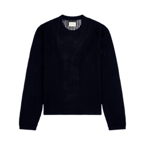 Aimé Leon Dore Cotton Eyelet Crewneck Sweater 'Navy'