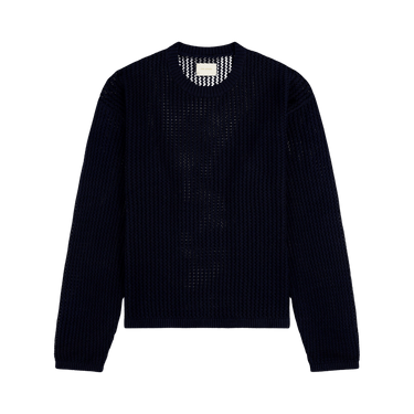 Aimé Leon Dore Cotton Eyelet Crewneck Sweater 'Navy'