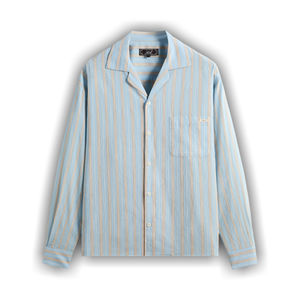 Kith Barre Stripe Long Sleeve Gianni Shirt 'Serene'