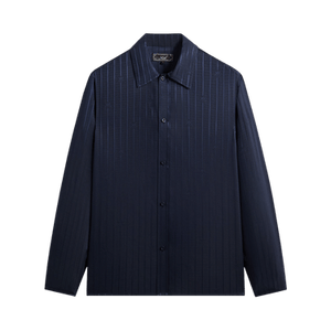 Kith Crest Logo Long Sleeve Boxy Collared Overshirt 'Nocturnal'