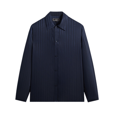 Kith Crest Logo Long Sleeve Boxy Collared Overshirt 'Nocturnal'
