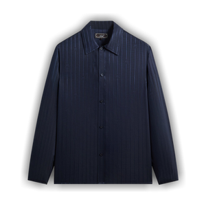 Kith Crest Logo Long Sleeve Boxy Collared Overshirt 'Nocturnal'