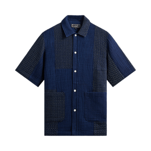 Kith Stitched Patchwork Boxy Collared Overshirt 'Mid Indigo'