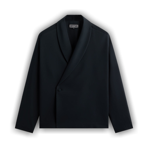 Kith Double Crepe Long Sleeve Thompson Crossover Shirt 'Black'