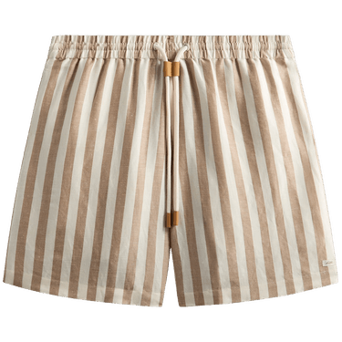 Kith Spun Silk Linen Stripe Kellen Short 'Chai'