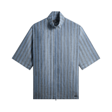 Kith Spun Silk Linen Stripe Colton Zip Front Shirt 'Guide'