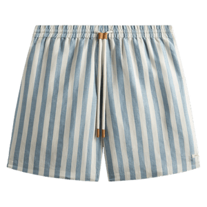 Kith Spun Silk Linen Stripe Kellen Short 'Light Indigo'