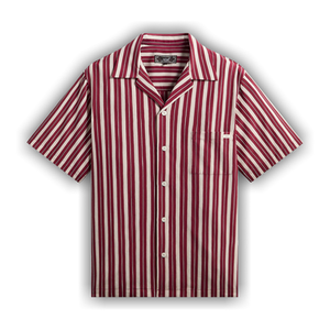 Kith Barre Stripe Thompson Camp Collar Shirt 'Plum'