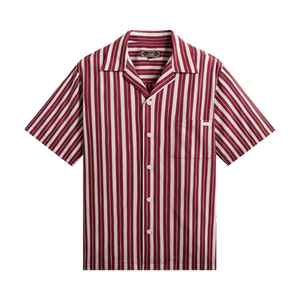 Kith Barre Stripe Thompson Camp Collar Shirt 'Plum'