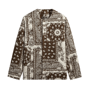 Kith Bandana Jacquard Long Sleeve Willis Shirt 'Coffee'