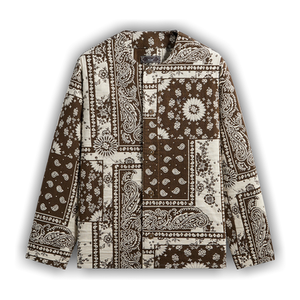 Kith Bandana Jacquard Long Sleeve Willis Shirt 'Coffee'