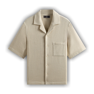Kith Soft Woven Cropped Beckham Camp Collar Shirt 'Waffle'