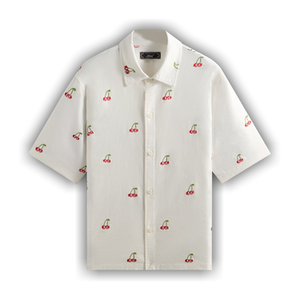 Kith Embroidered Cherry Oxford Cotton Harvey Shirt 'Sandrift'