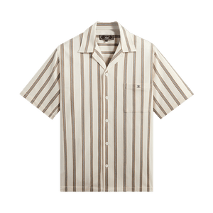 Kith Textured Stripe Thompson Camp Collar Shirt 'Sandalwood'