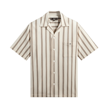 Kith Textured Stripe Thompson Camp Collar Shirt 'Sandalwood'