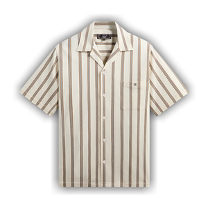 Kith Textured Stripe Thompson Camp Collar Shirt 'Sandalwood'
