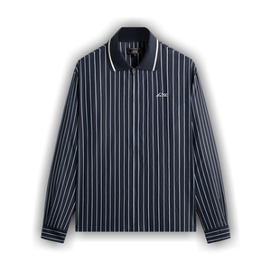 Kith Striped Poplin Long Sleeve Thompson Zip Front Shirt 'Blend'