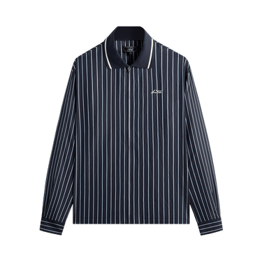 Kith Striped Poplin Long Sleeve Thompson Zip Front Shirt 'Blend'