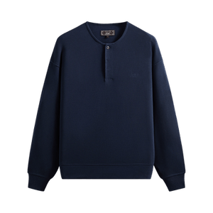 Kith Micro Waffle Long Sleeve Colby Pullover 'Nocturnal'
