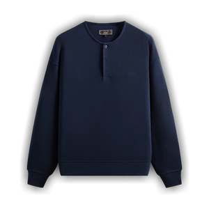 Kith Micro Waffle Long Sleeve Colby Pullover 'Nocturnal'