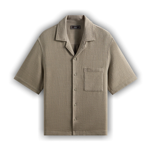 Kith Soft Woven Cropped Beckham Camp Collar Shirt 'Folly'
