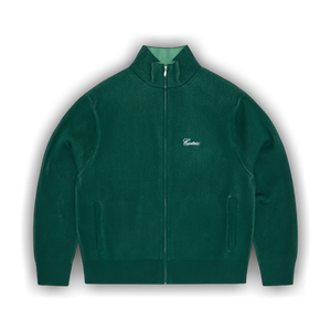 Corteiz 2 Tone Ribbed Knit Zip Up 'Green'