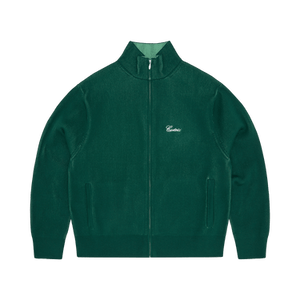 Corteiz 2 Tone Ribbed Knit Zip Up 'Green'