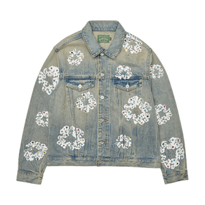 Denim Tears Studded Cotton Wreath Denim Jacket 'Dirty Wash'