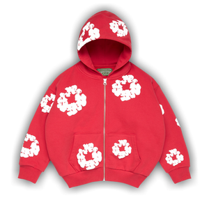Denim Tears Cotton Wreath Zip Hoodie 'Red'