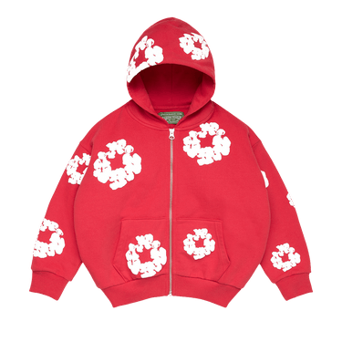 Denim Tears Cotton Wreath Zip Hoodie 'Red'