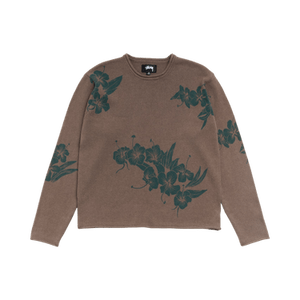 Stussy Floral Roll Neck Sweater 'Brown'