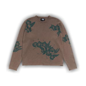 Stussy Floral Roll Neck Sweater 'Brown'