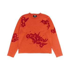 Stussy Floral Roll Neck Sweater 'Rust'