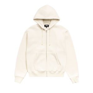 Stussy Cursive Applique Zip Hoodie 'Natural'