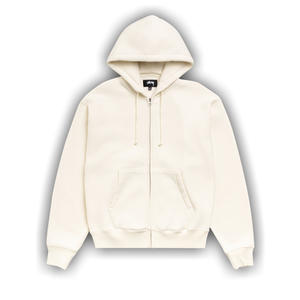 Stussy Cursive Applique Zip Hoodie 'Natural'