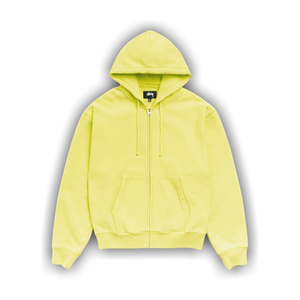 Stussy Cursive Applique Zip Hoodie 'Lime'