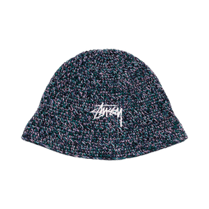 Stussy Hemp Stock Knit Bucket Hat 'Multi Navy'