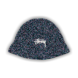 Stussy Hemp Stock Knit Bucket Hat 'Multi Navy'