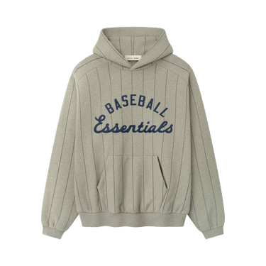 Fear of God Essentials Mlb Raglan Sport Hoodie 'Seal Heather w/ Black Pinstripes'