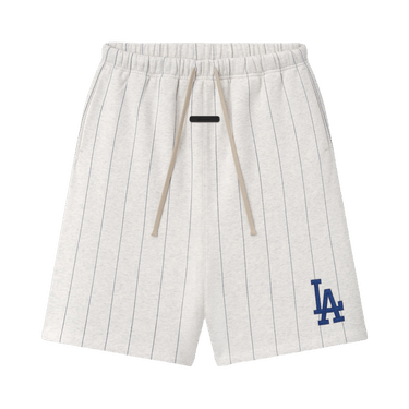 Fear of God Essentials Dodgers 90's Sweatshort 'Oatmeal Heather W Dark Sapphire Pinstripes'
