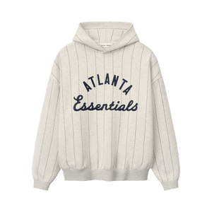 Fear of God Essentials Braves Sport Hoodie 'Oatmeal Heather w Dark Sapphire Pinstripes'