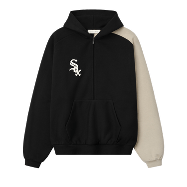 Fear of God Essentials White Sox Raglan Half Zip Sport Hoodie 'Black'